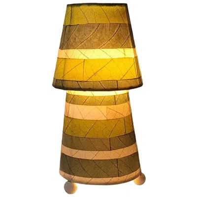 Eangee Home Design Striped Tapered Table Lamp Green