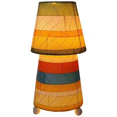 Eangee Home Design Striped Tapered Table Lamp Multi