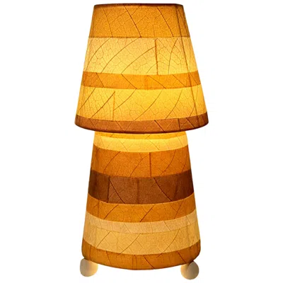 Eangee Home Design Striped Tapered Table Lamp Natural