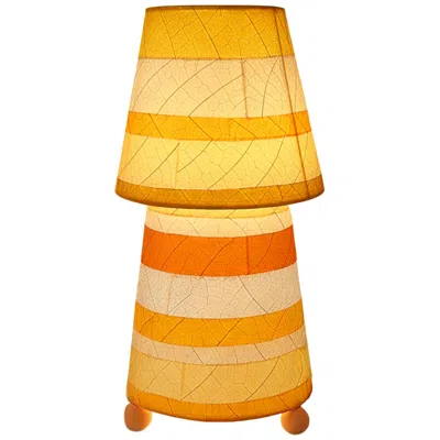 Eangee Home Design Striped Tapered Table Lamp Orange