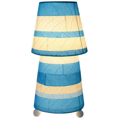 Eangee Home Design Striped Tapered Table Lamp Sea Blue