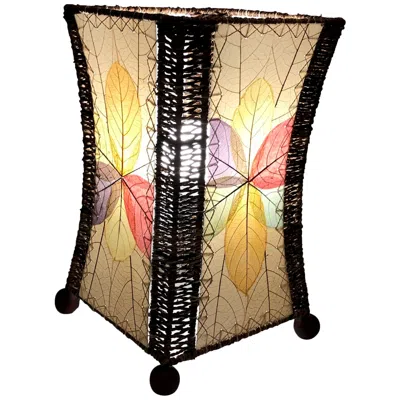 Eangee Hour Glass Multi-color Cocoa Leaves Uplight Table Lamp