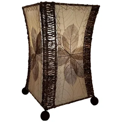 Eangee Hour Glass Natural Cocoa Leaves Uplight Table Lamp