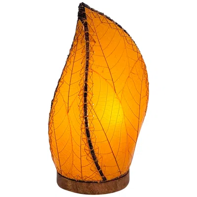 Eangee Leaflet 14" High Orange Uplight Accent Table Lamp