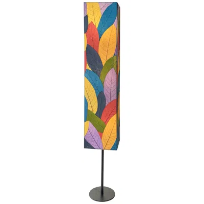 Eangee Sequoia Giant 72" High Cocoa Leaf Multi Color Floor Lamp
