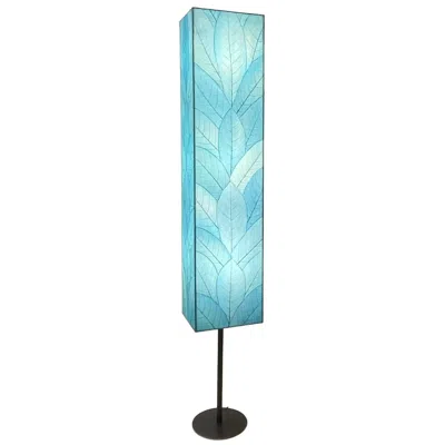 Eangee Sequoia Giant 72" High Cocoa Leaf Sea Blue Floor Lamp
