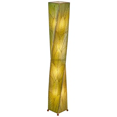 Eangee Twist 72" High Green Cocoa Leaves Giant Tower Floor Lamp