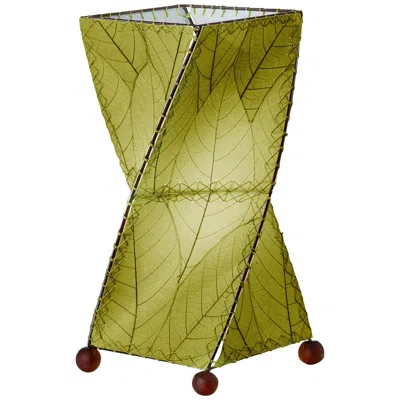 Eangee Twist Green Cocoa Leaves Uplight Accent Table Lamp