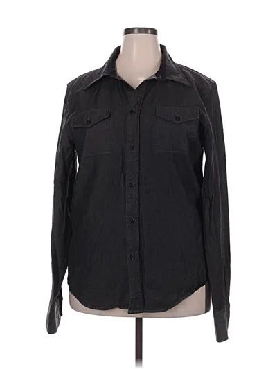 Pre-owned Earl Jean Long Sleeve Button Down Shirt In Black