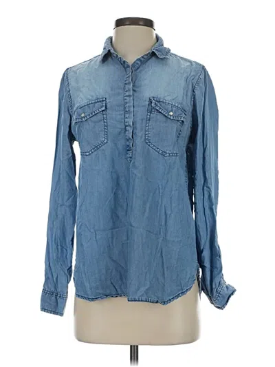 Pre-owned Earl Jean Long Sleeve Button Down Shirt In Blue
