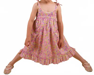 Early Sunday Kids' Alena Dress In Emma Floral Purple Print In Pink