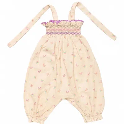 Early Sunday Kids' Girl's Audrey Baby Romper In Butterfly Print In Neutral