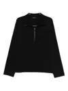 E.armani Exclusive Pre Half Zip Pullover In Black