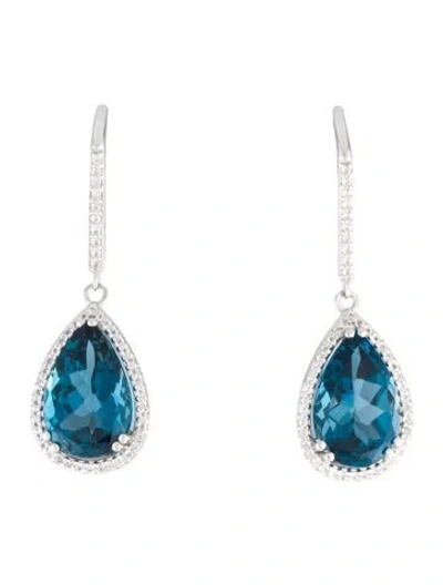 Pre-owned Earrings 10.10ctw Topaz Drop  In Multi