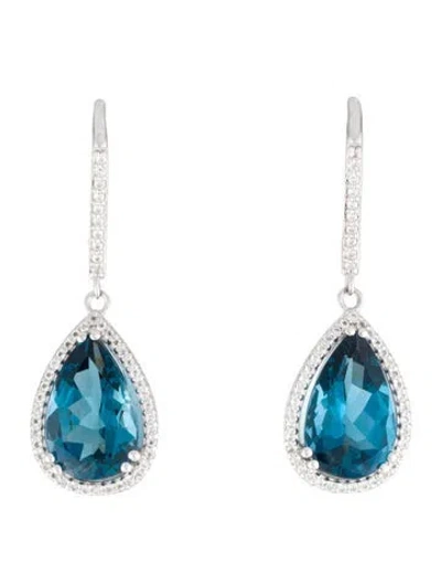 Pre-owned Earrings 10.10ctw Topaz Drop  In Multi