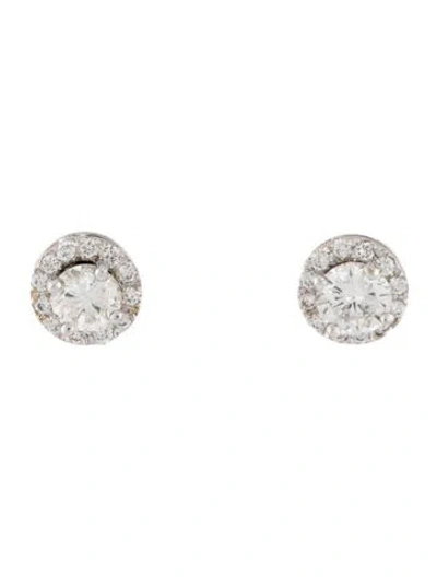 Pre-owned Earrings 1.02ctw Diamond Stud  In Multi