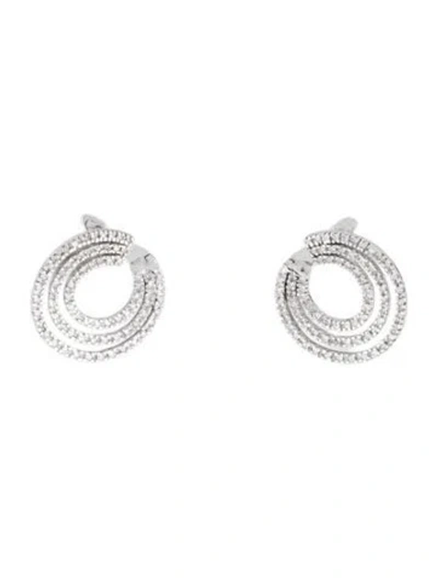 Pre-owned Earrings 10k 1.05ctw Diamond Sideways Earclip  In Multi