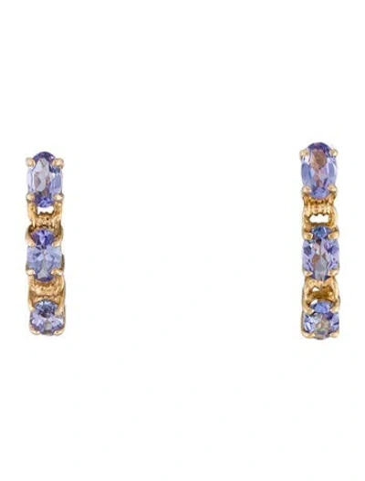 Pre-owned Earrings 10k 1.08ctw Tanzanite  In Multi