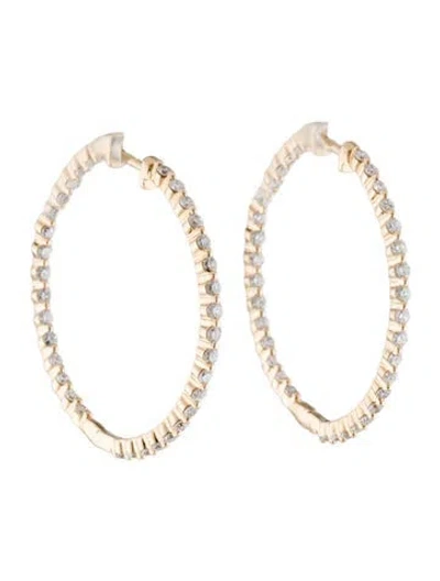 Pre-owned Earrings 10k 1.50ctw Lab-grown Diamond Hoop  In Multi