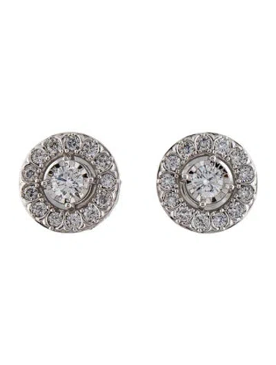 Pre-owned Earrings 10k 1.66ctw Lab-grown Diamond Halo Stud  In Multi