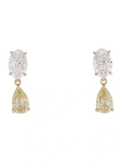 Pre-owned Earrings 10k 2.06ctw Lab-grown Diamond & Moissanite Drop  In Multi