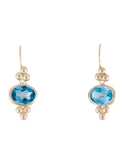 Pre-owned Earrings 10k 2.30ctw Topaz Drop  In Multi