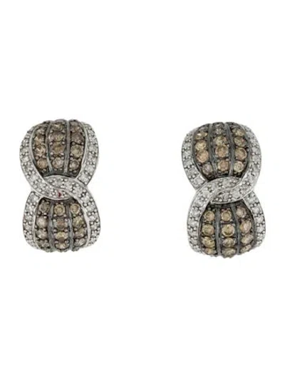 Pre-owned Earrings 10k 2.46ctw Diamond Earclips In Multi
