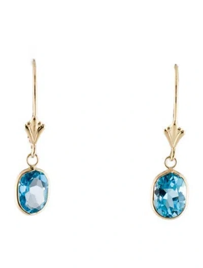 Pre-owned Earrings 10k 2.50ctw Topaz Drop  In Multi