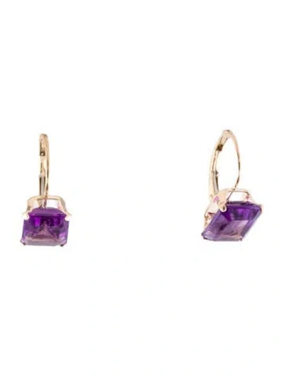 Pre-owned Earrings 10k 4.78ctw Spinel Drop  In Multi