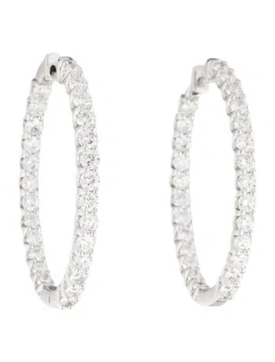 Pre-owned Earrings 10k 6.00ctw Lab-grown Diamond Inside-out Hoop  In Multi