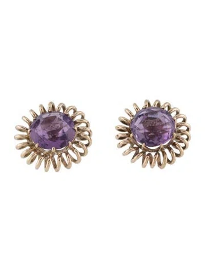 Pre-owned Earrings 10k 6.16ctw Stud  In Multi