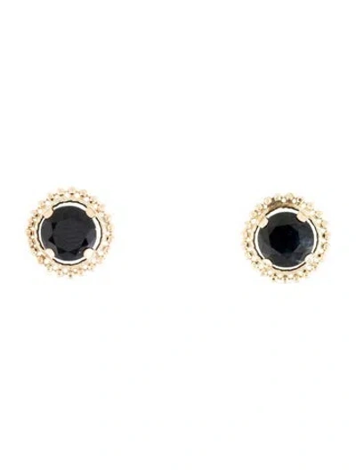 Pre-owned Earrings 10k Blue Sapphire Stud  In Multi