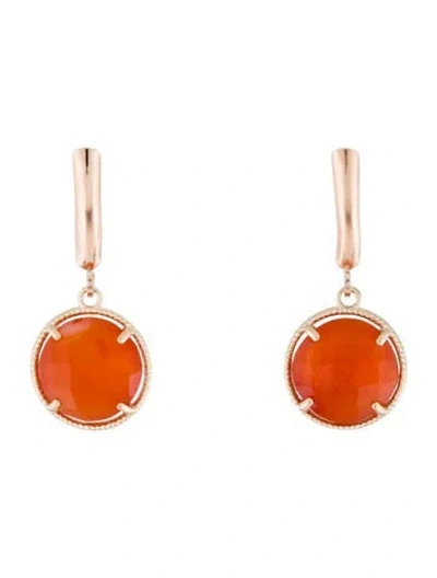 Pre-owned Earrings 10k Carnelian Drop  In Multi