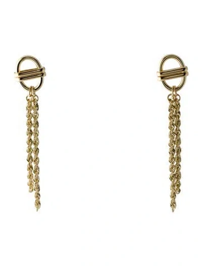 Pre-owned Earrings 10k Chain Drop  In Multi