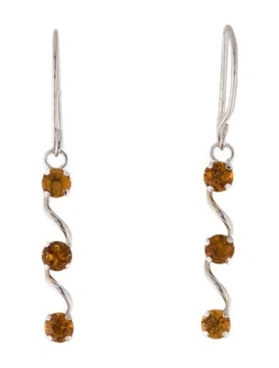 Pre-owned Earrings 10k Citrine Drop  In Multi