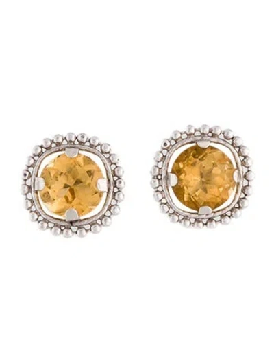 Pre-owned Earrings 10k Citrine Stud  In Multi