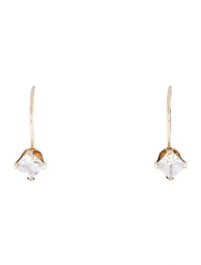 Pre-owned Earrings 10k Cubic Zirconia Drop  In Multi