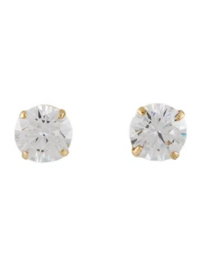 Pre-owned Earrings 10k Cubic Zirconia Stud  In Multi