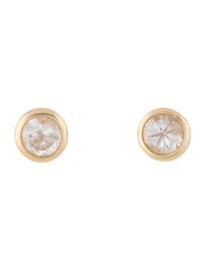 Pre-owned Earrings 10k Cubic Zirconia Stud  In Multi