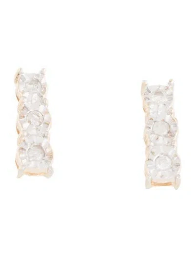 Pre-owned Earrings 10k Diamond Bar Stud  In Multi