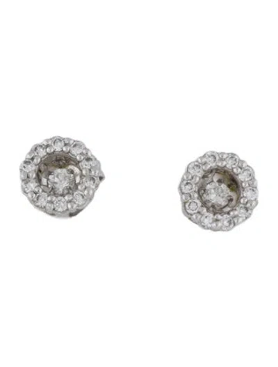 Pre-owned Earrings 10k Diamond Circle Shaker Stud  In Multi
