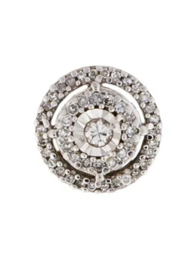 Pre-owned Earrings 10k Diamond Cluster Single Stud Earring In Multi