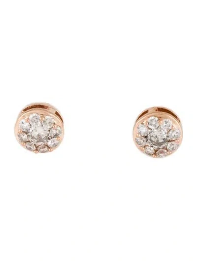 Pre-owned Earrings 10k Diamond Cluster Studs In Multi
