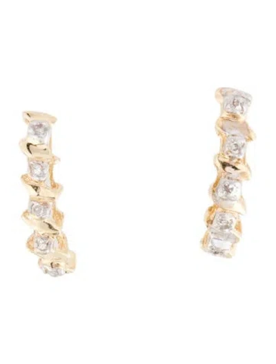 Pre-owned Earrings 10k Diamond Drop  In Multi