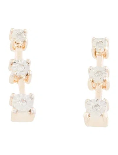 Pre-owned Earrings 10k Diamond Drop  In Multi