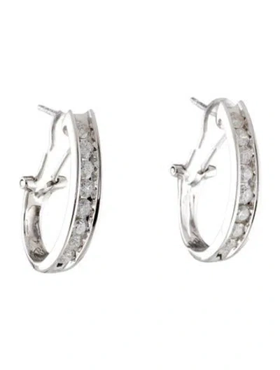 Pre-owned Earrings 10k Diamond Earclips In Multi