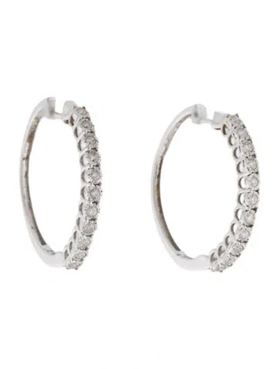 Pre-owned Earrings 10k Diamond Hoop  In Multi