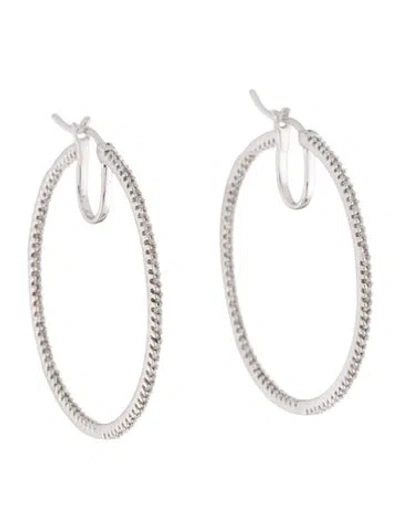 Pre-owned Earrings 10k Diamond Hoop  In Multi