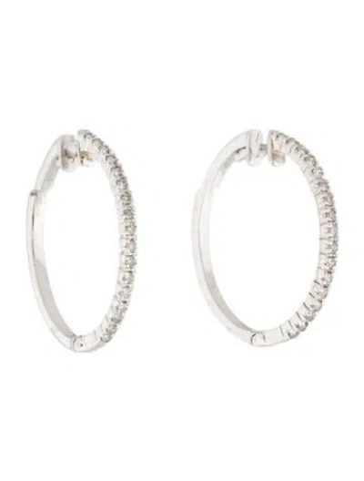 Pre-owned Earrings 10k Diamond Hoop  In Multi
