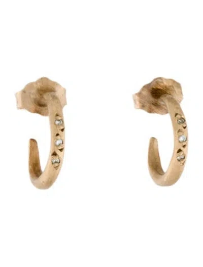 Pre-owned Earrings 10k Diamond Hoop  In Multi